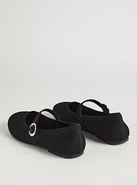Stretch Knit Mary Jane Flat
