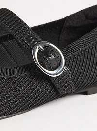 Stretch Knit Mary Jane Flat