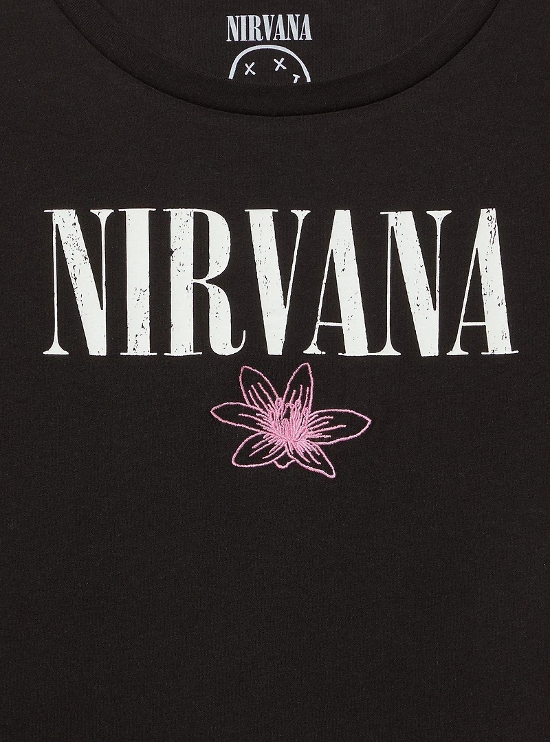 Nirvana Cotton Roll Sleeve Embroidered Tank