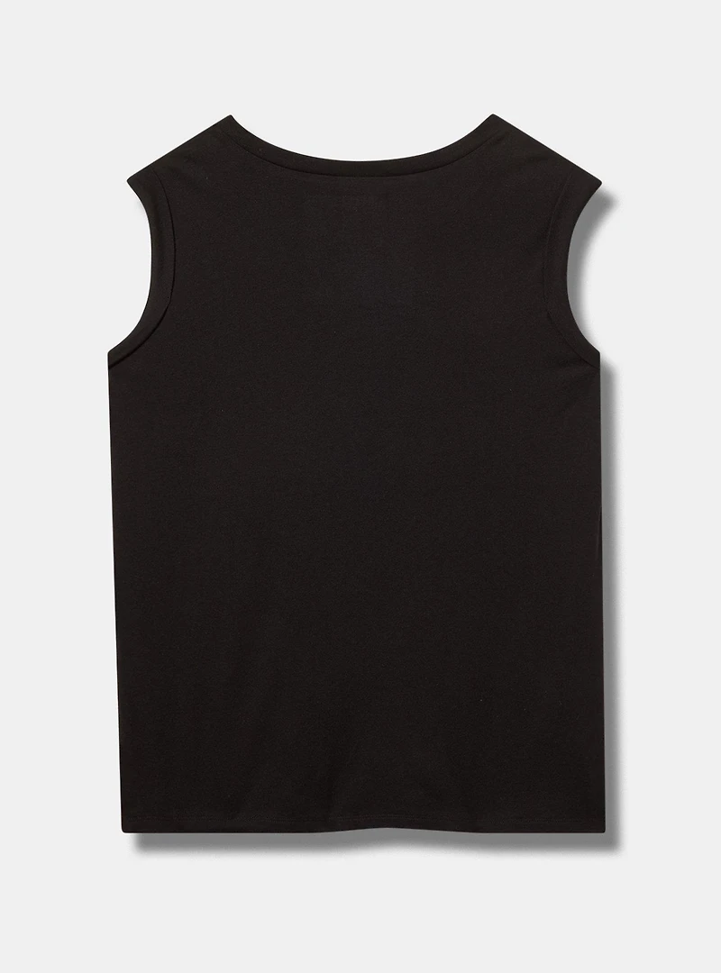Nirvana Cotton Roll Sleeve Embroidered Tank