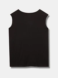 Nirvana Cotton Roll Sleeve Embroidered Tank