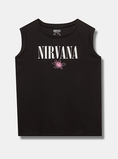 Nirvana Cotton Roll Sleeve Embroidered Tank