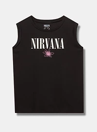 Nirvana Cotton Roll Sleeve Embroidered Tank