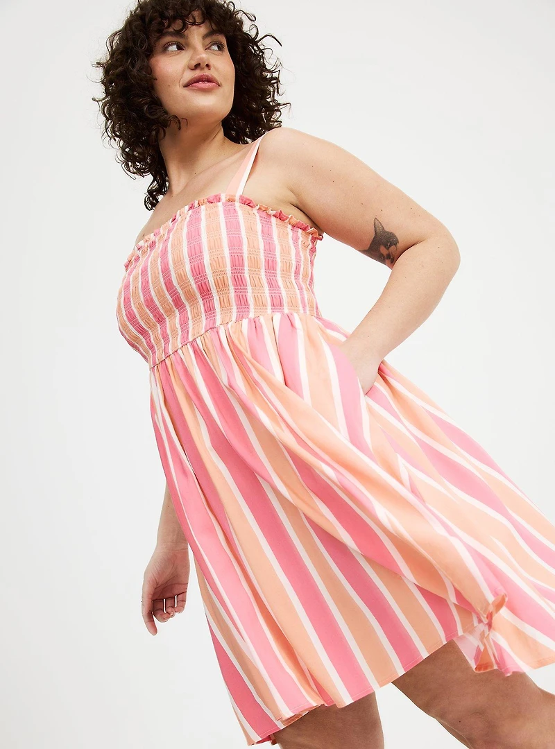 Smocked Tube Mini Dress