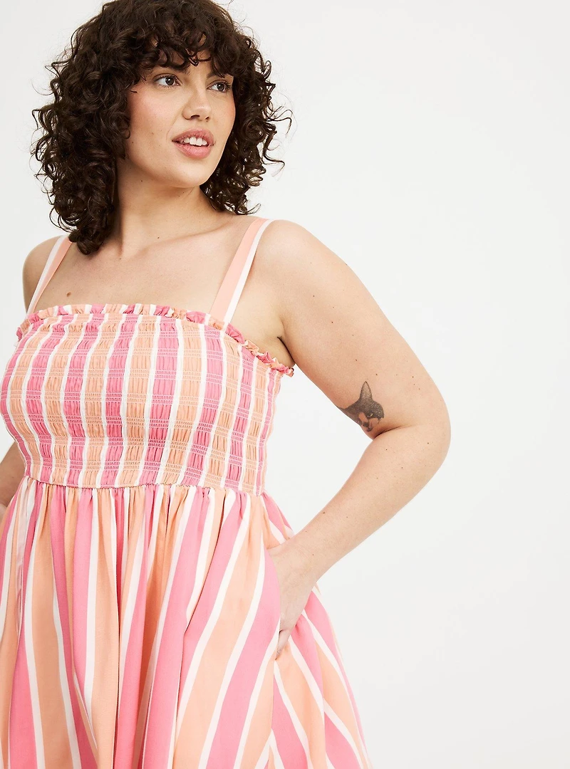 Smocked Tube Mini Dress