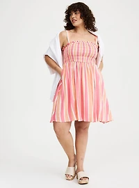 Smocked Tube Mini Dress