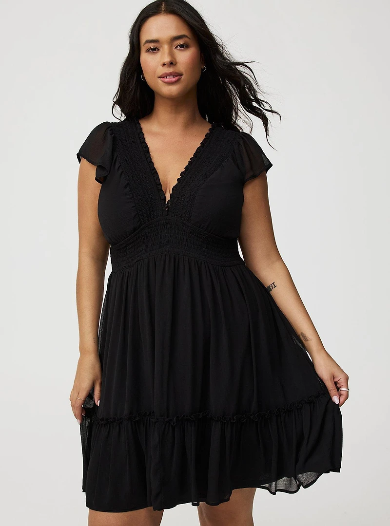 Mini Ruffle Chiffon Dress