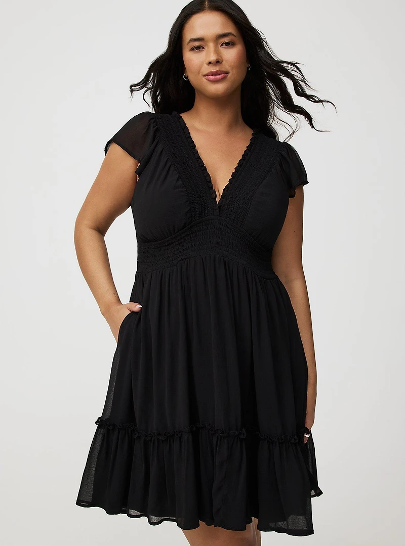 Mini Ruffle Chiffon Dress