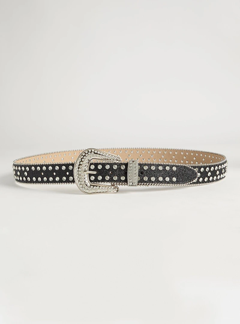 Rhinestone Studded Western Belt