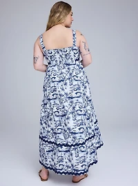 Belle Isle Maxi Babydoll Poplin Dress