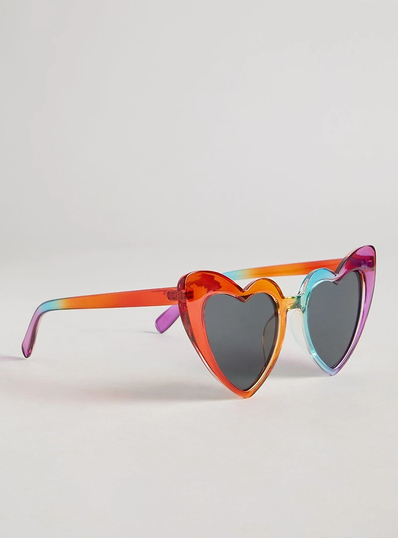 Rainbow Heart Reflective Sunglasses