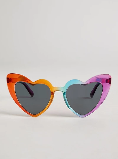 Rainbow Heart Reflective Sunglasses