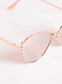 Pearl Metal Cateye Sunglasses