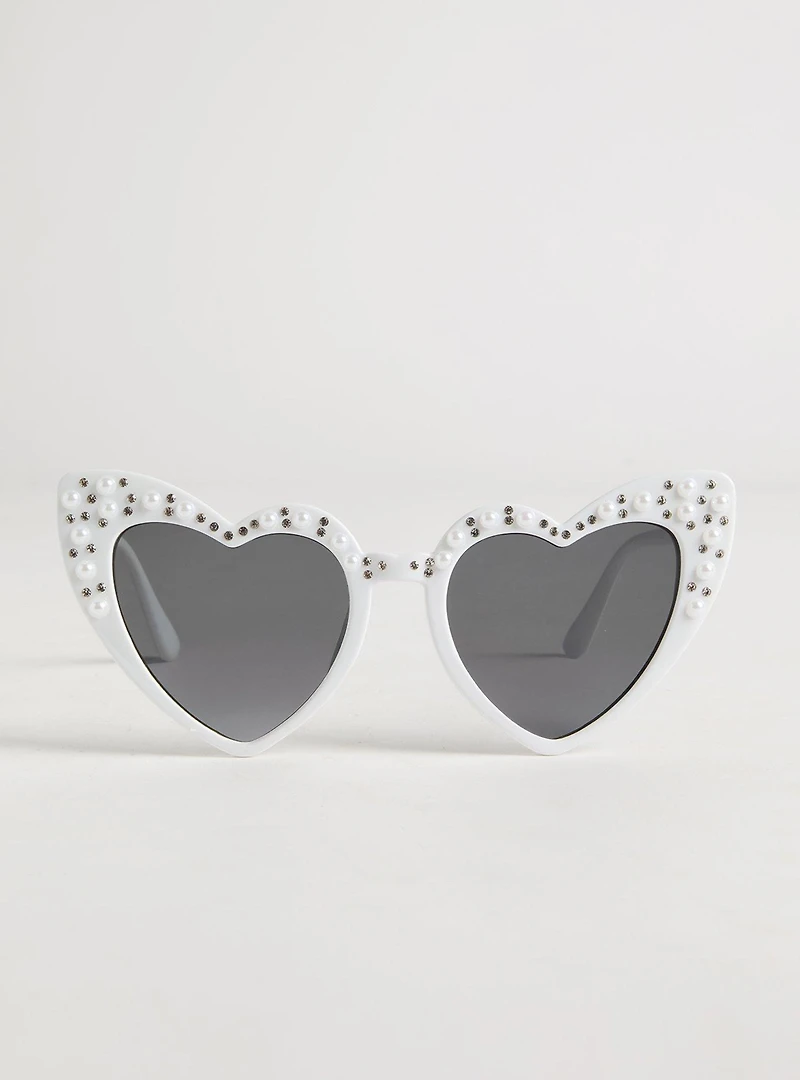 Pearl Heart Cateye Sunglasses