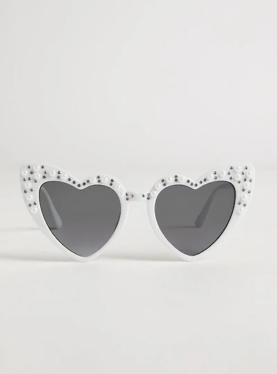 Pearl Heart Cateye Sunglasses