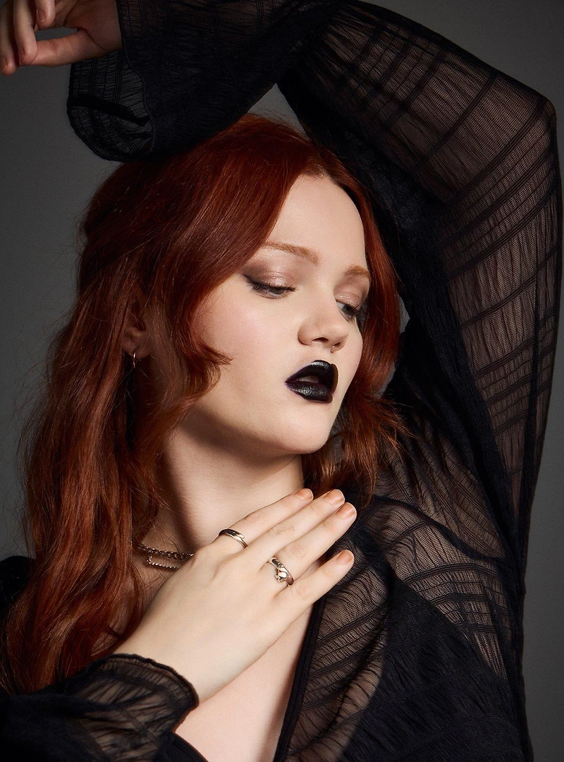 Nightfall Tie-Front Mesh Top