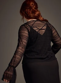 Nightfall Tie-Front Mesh Top