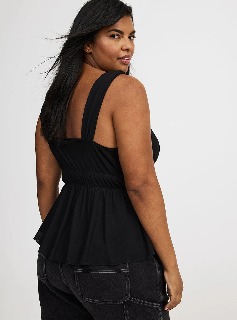 Stretch Mesh Babydoll Top