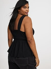 Stretch Mesh Babydoll Top