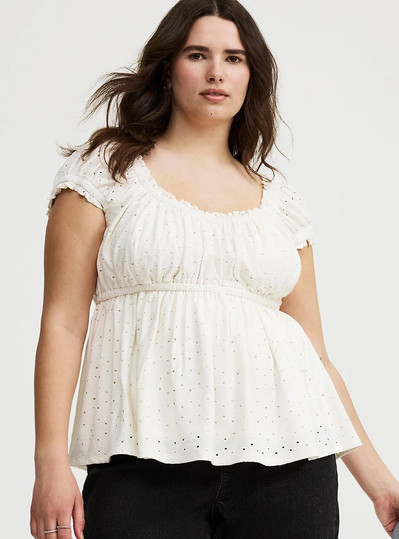 Cap Sleeve Babydoll Top