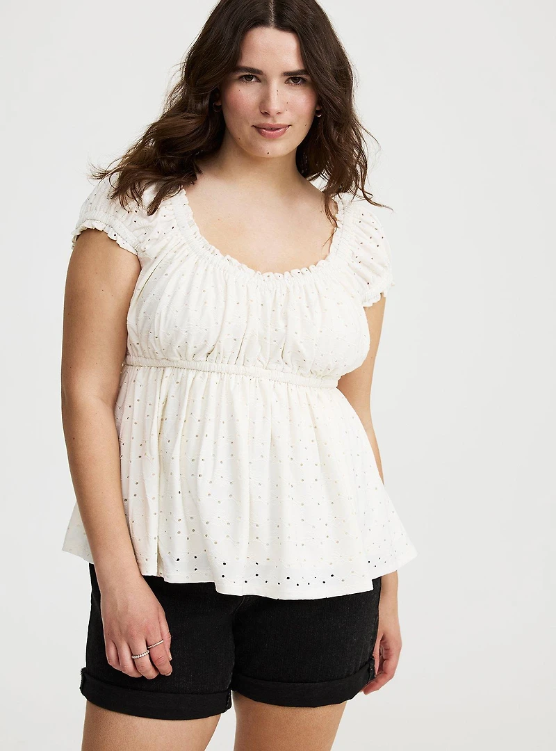 Cap Sleeve Babydoll Top
