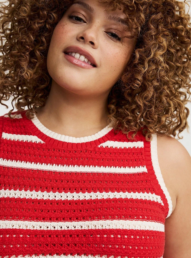 Cropped Open Stitch Tank