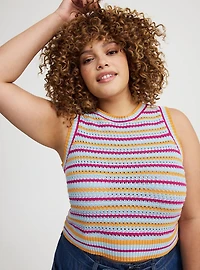 Cropped Open Stitch Tank