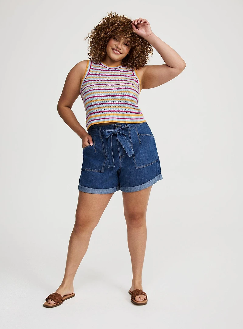 Cropped Open Stitch Tank