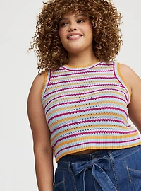 Cropped Open Stitch Tank