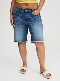 Baggy Mid-Rise Bermuda Short