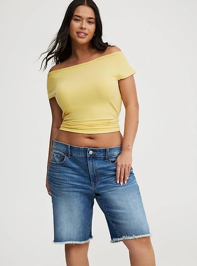 Baggy Mid-Rise Bermuda Short