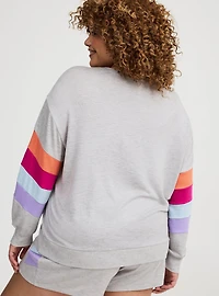 Striped Sleeves Lounge Pullover