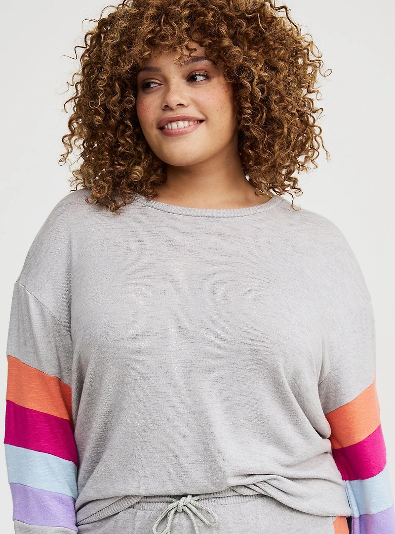 Striped Sleeves Lounge Pullover