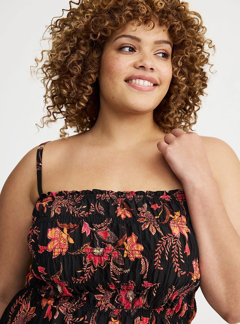 Smocked Peplum Tank Top