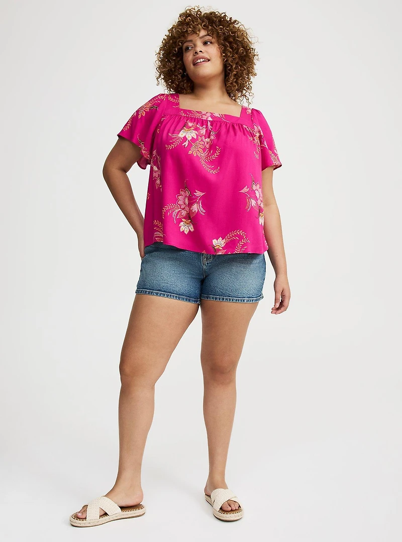 Challis Flutter Sleeve Top