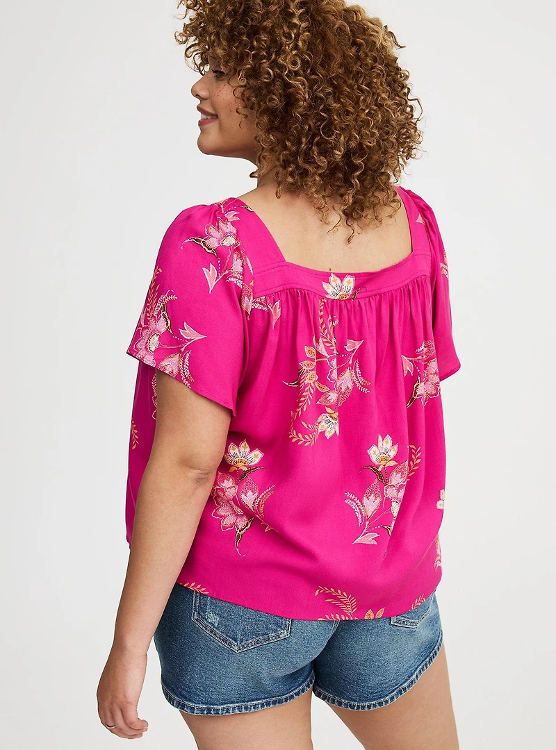 Challis Flutter Sleeve Top