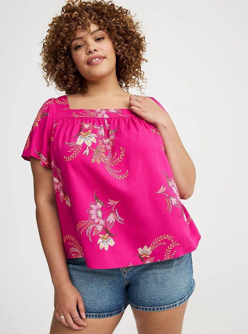 Challis Flutter Sleeve Top