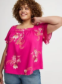 Challis Flutter Sleeve Top
