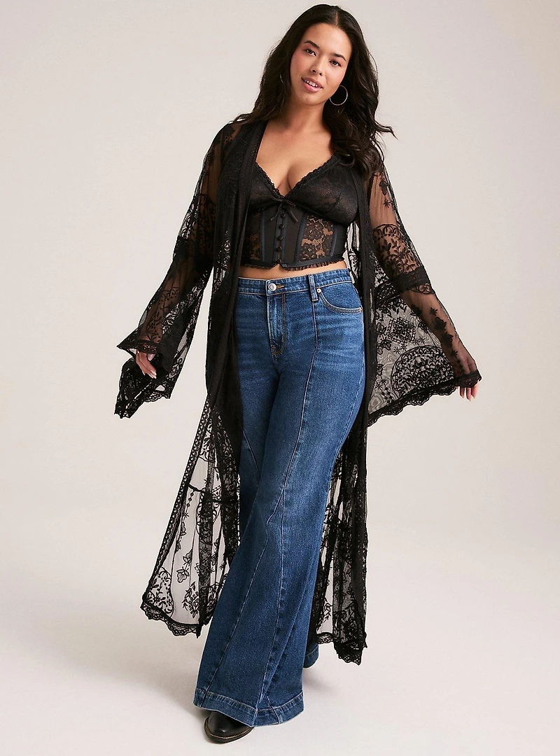 Festi Embroidered Lace Kimono