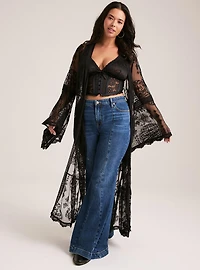 Festi Embroidered Lace Kimono