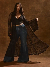 Festi Embroidered Lace Kimono