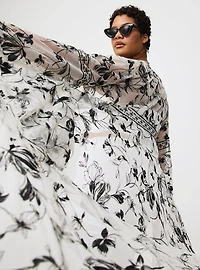 Embroidered Lace Mesh Kimono