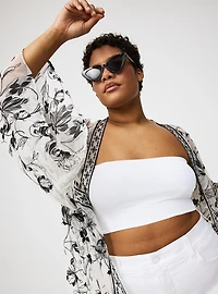 Embroidered Lace Mesh Kimono