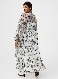 Embroidered Lace Mesh Kimono