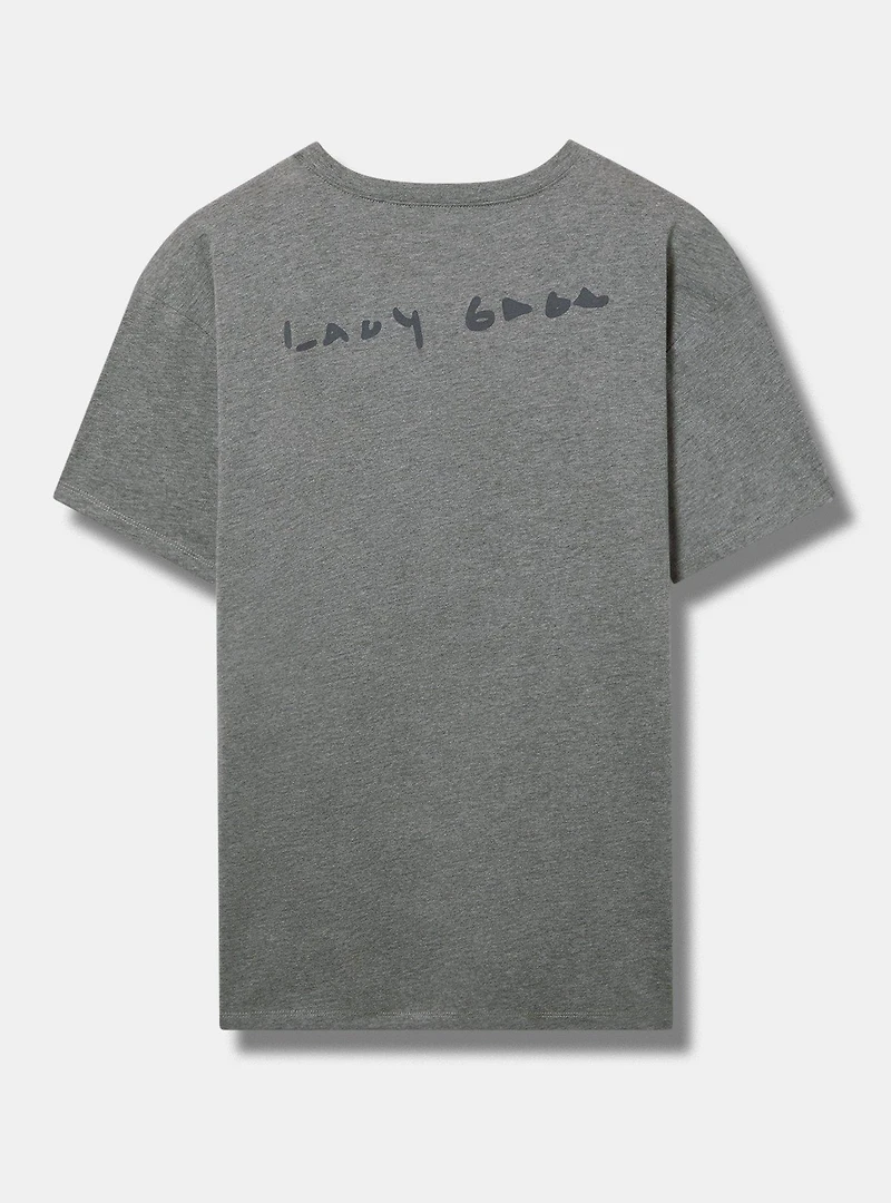 Lady Gaga Relaxed Cotton Crew Studded Tee