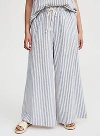 Wide-Leg High-Rise Cotton Pant