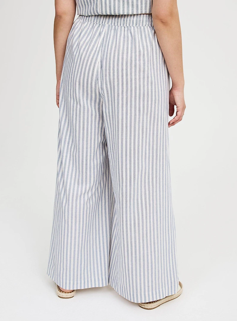Wide-Leg High-Rise Cotton Pant