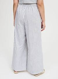 Wide-Leg High-Rise Cotton Pant