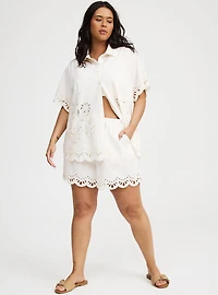 Embroidered Beach Cotton Short