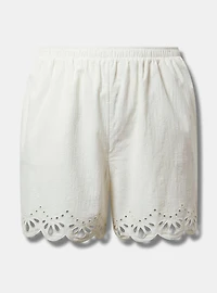 Embroidered Beach Cotton Short